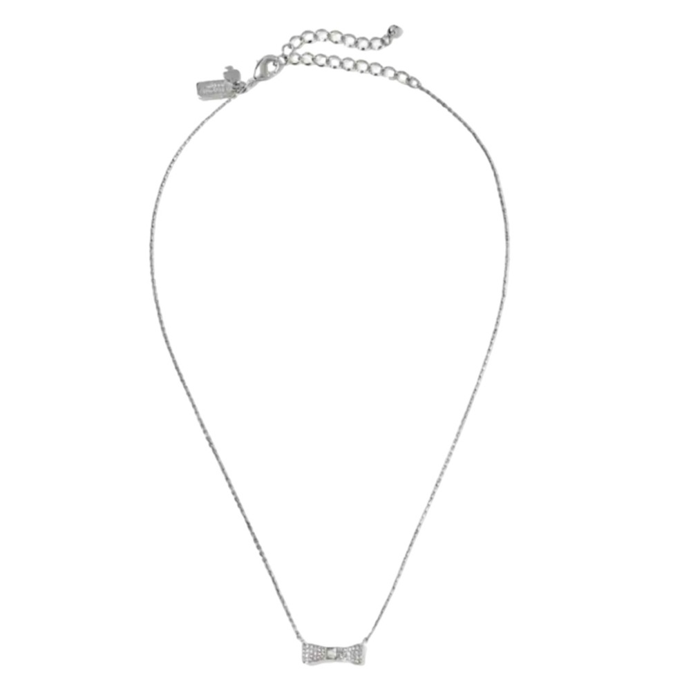 KATE SPADE • Silver Ready Set Bow Necklace - Picture 3 of 5
